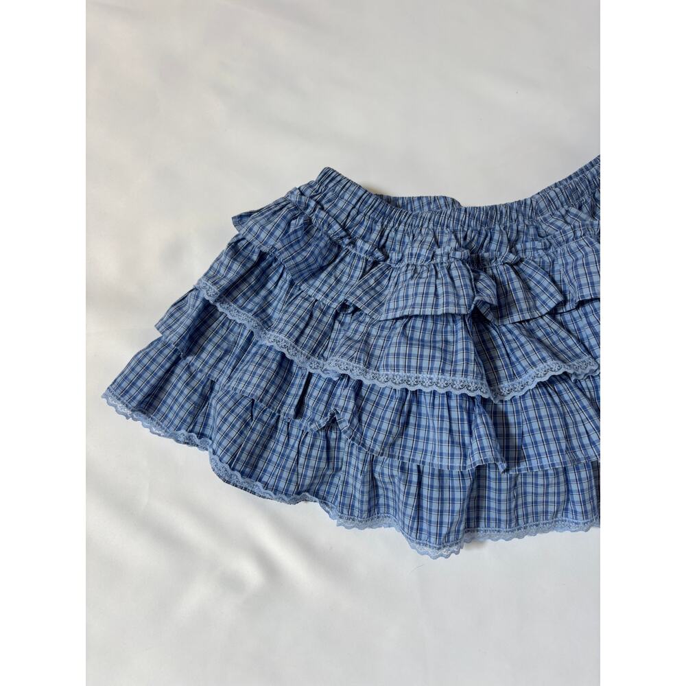 Aritzia Sunday Best NWT Theo Poplin Skort Size Small Blue Ruffles - Picture 5 of 13
